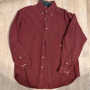 Tommy Hilfiger Red and Black Gingham Checked Button-Down Shirt